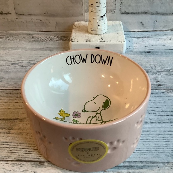 Rae Dunn Ceramic Chow Down Snoopy Pet Dish - Picture 4 of 6